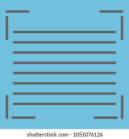 Icon for notes with markings on a blue background.Vector