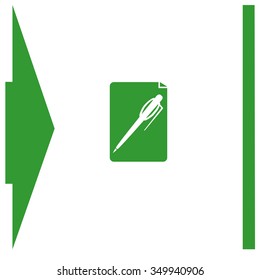 Icon of notes with a pen.
