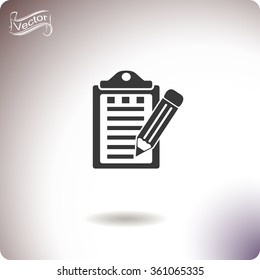 Icon of notes with a pencil.