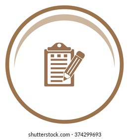 Icon of notes with a pencil.