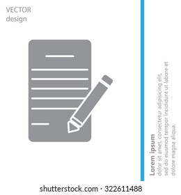icon of notes (sheet and pen)
