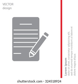 icon of notes (sheet and pen)