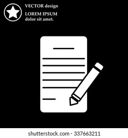 icon of notes (sheet and pen)