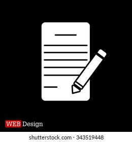 icon of notes (sheet and pen)