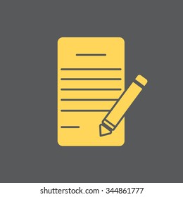 icon of notes (sheet and pen)