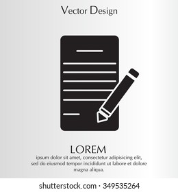 icon of notes (sheet and pen)