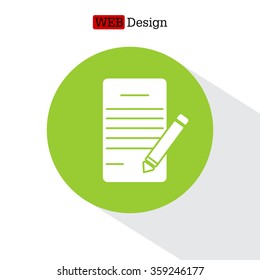 icon of notes (sheet and pen)
