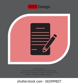 icon of notes (sheet and pen)