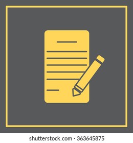 icon of notes (sheet and pen)