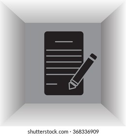 icon of notes (sheet and pen)