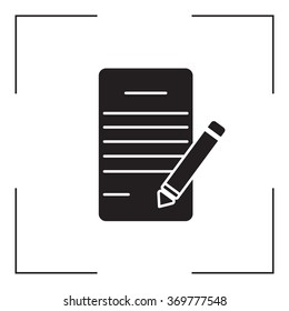icon of notes (sheet and pen)