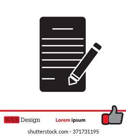 icon of notes (sheet and pen)