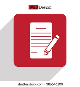 icon of notes (sheet and pen)