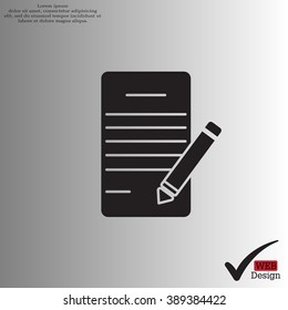icon of notes (sheet and pen)