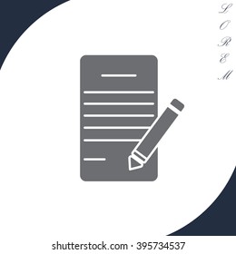 icon of notes (sheet and pen)