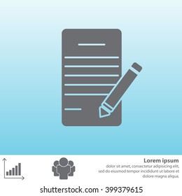 icon of notes (sheet and pen)