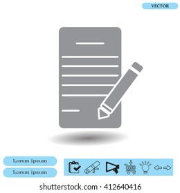 icon of notes (sheet and pen)