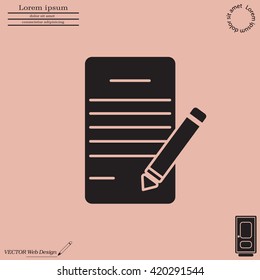 icon of notes (sheet and pen)