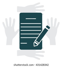 icon of notes (sheet and pen)