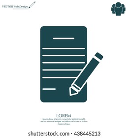 icon of notes (sheet and pen)