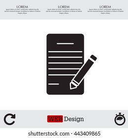 icon of notes (sheet and pen)