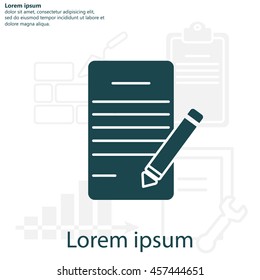 icon of notes (sheet and pen)