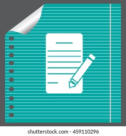 icon of notes (sheet and pen)