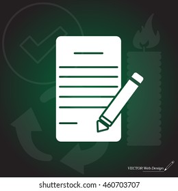 icon of notes (sheet and pen)