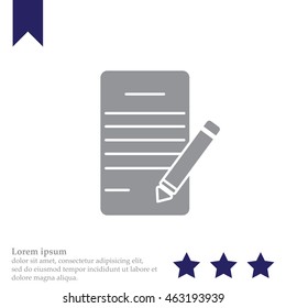 icon of notes (sheet and pen)