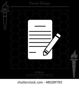 icon of notes (sheet and pen)