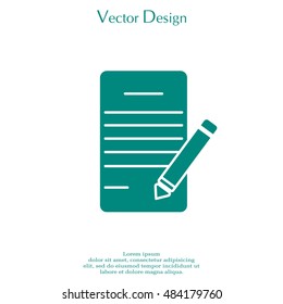 icon of notes (sheet and pen)
