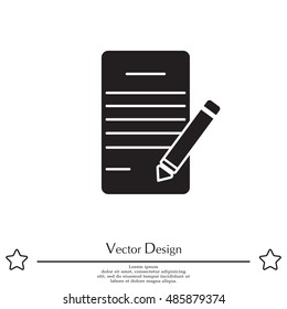 icon of notes (sheet and pen)