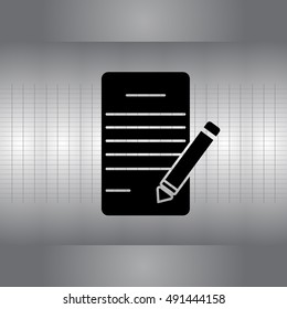 icon of notes (sheet and pen)