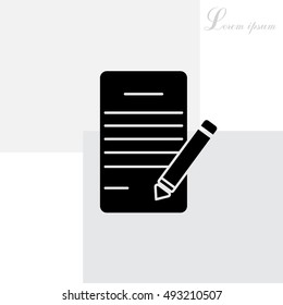 icon of notes (sheet and pen)
