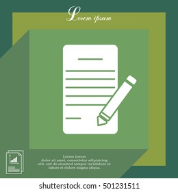 icon of notes (sheet and pen)