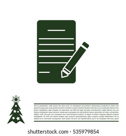icon of notes (sheet and pen)