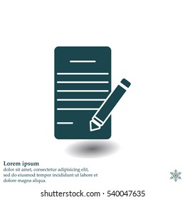 icon of notes (sheet and pen)