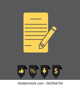 icon of notes (sheet and pen)
