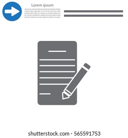 icon of notes (sheet and pen)
