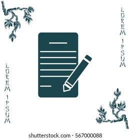 icon of notes (sheet and pen)