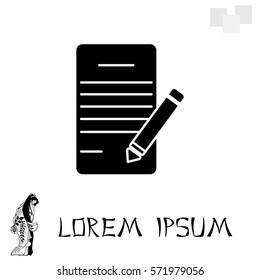 icon of notes (sheet and pen)