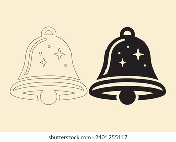 Icon of a notification bell set. A message arrived in my inbox. A fresh collection of notification icons. Alarm alert, ringing bell, and notifications for the smartphone and clock. Vector Graphics