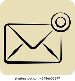 Icon Notification. related to Remote Working symbol. hand drawn style. simple design illustration