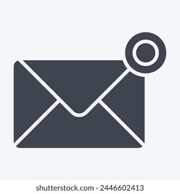 Icon Notification. related to Remote Working symbol. glyph style. simple design illustration
