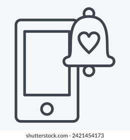 Icon Notification. related to Ring symbol. line style. simple design editable. simple illustration
