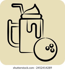 Icon Nourishing Drink. related to Healthy Food symbol. hand drawn style. simple design illustration