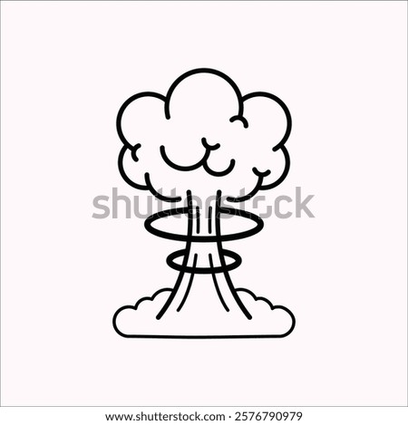 An icon of a nuclear explosion typically features a mushroom cloud, which is the distinctive shape formed by the explosion. Vector illustration design. Eps 10.