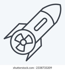 Icon Nuclear Label. related to Nuclear symbol. line style. simple design editable. simple illustration