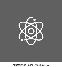 Icon of nuclear power. Atom, molecule, model. Energy industry concept. Can be used for topics like industry, physics, research.