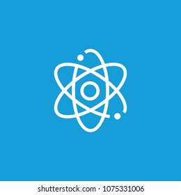 Icon of nuclear power. Atom, molecule, model. Energy industry concept. Can be used for topics like industry, physics, research.